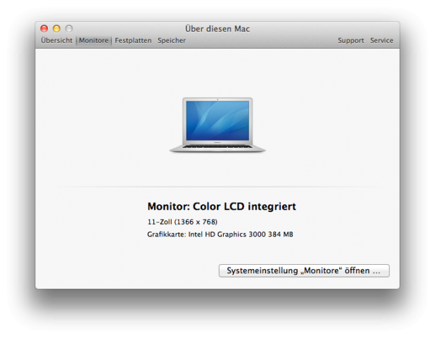 Auflösung des 11,6-Zoll-Modells